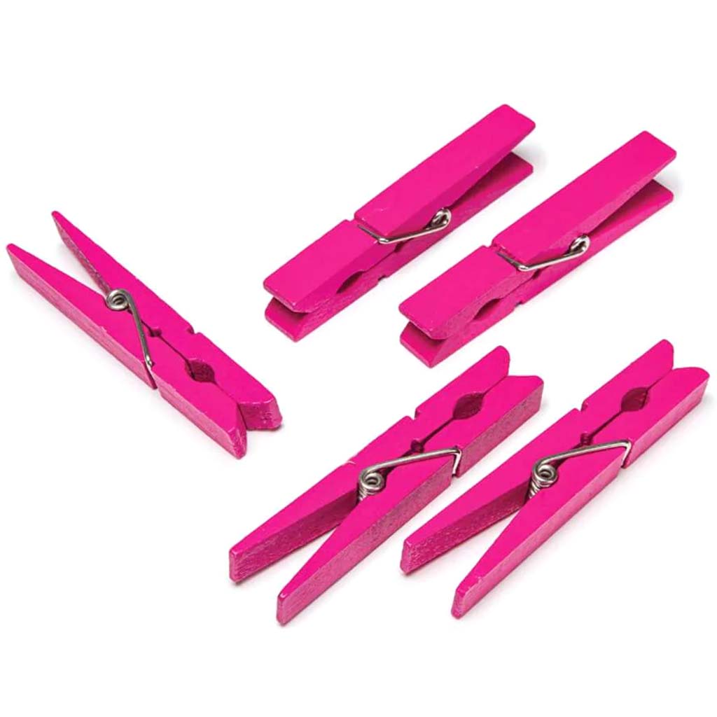 CLOTHESPINS FUSCHIA LG 48 CT 