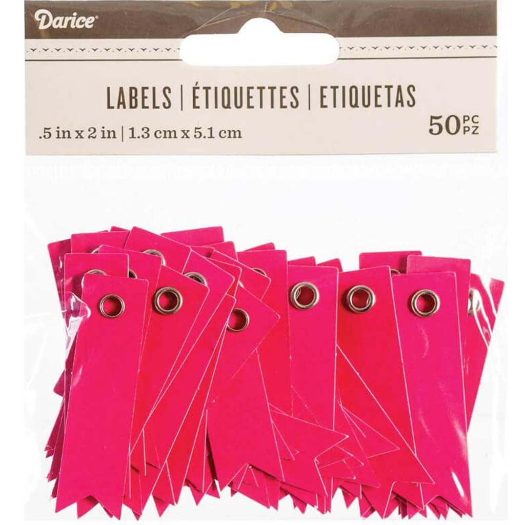 LABEL EYELET FUSCHIA 50 PC 