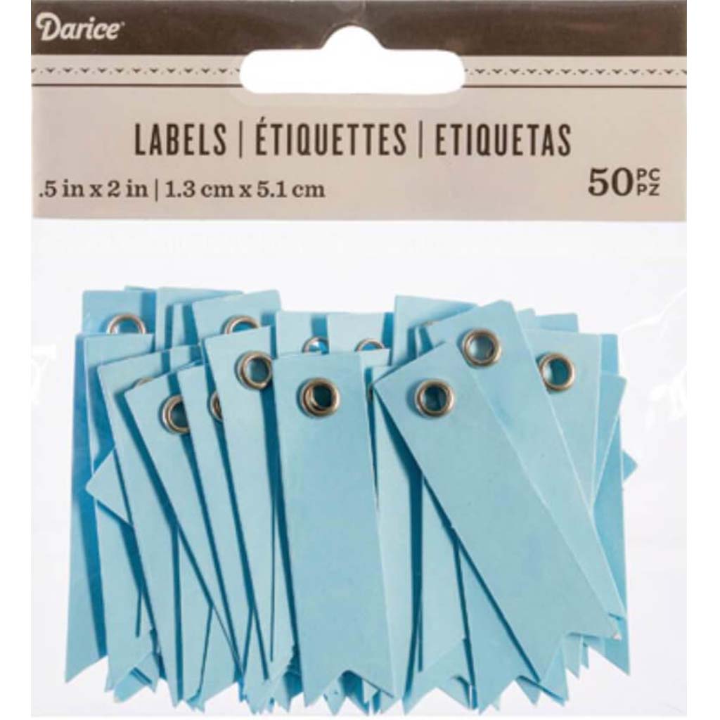 LABEL EYELET LT BLUE 50CT 