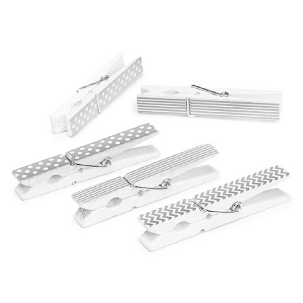 CLOTHESPINS PRINT LG 12CT SILVER 