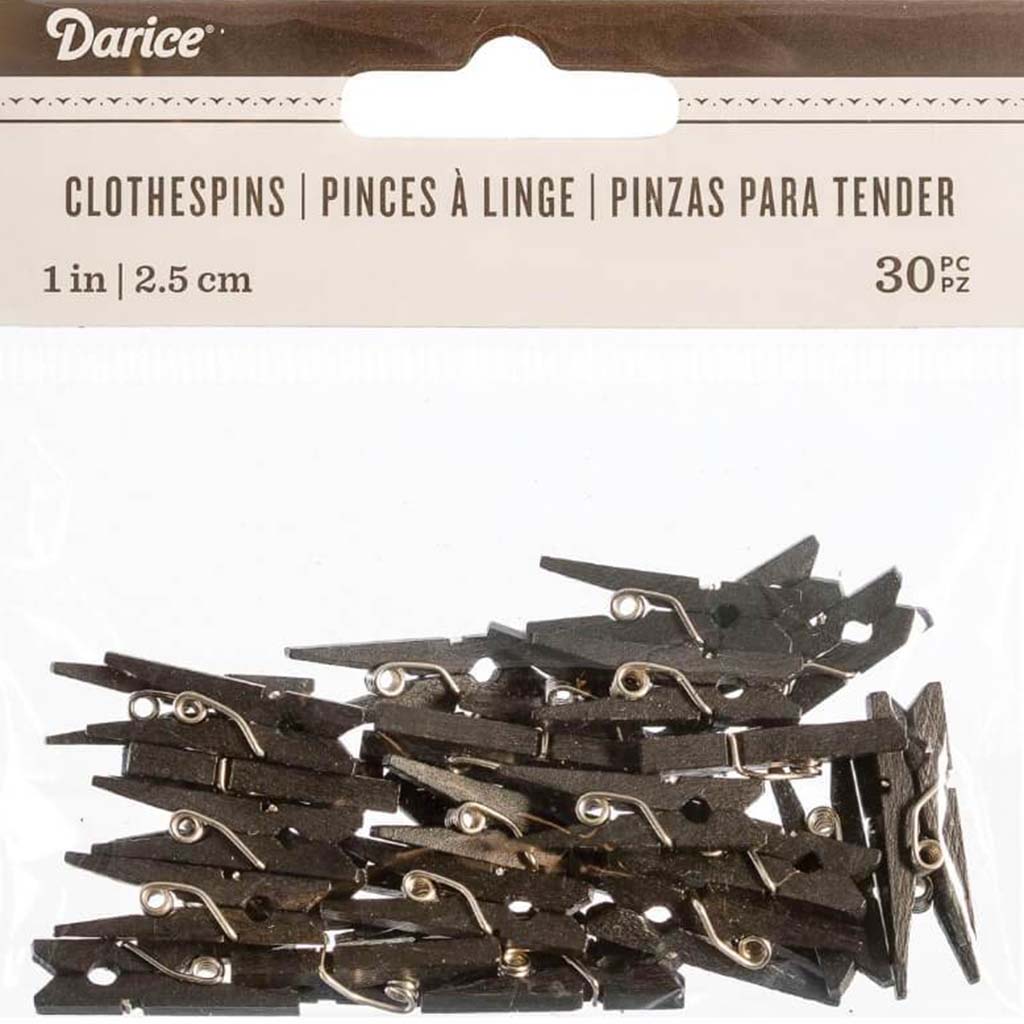 CLOTHESPINS BLK SM SLD 30 PC 