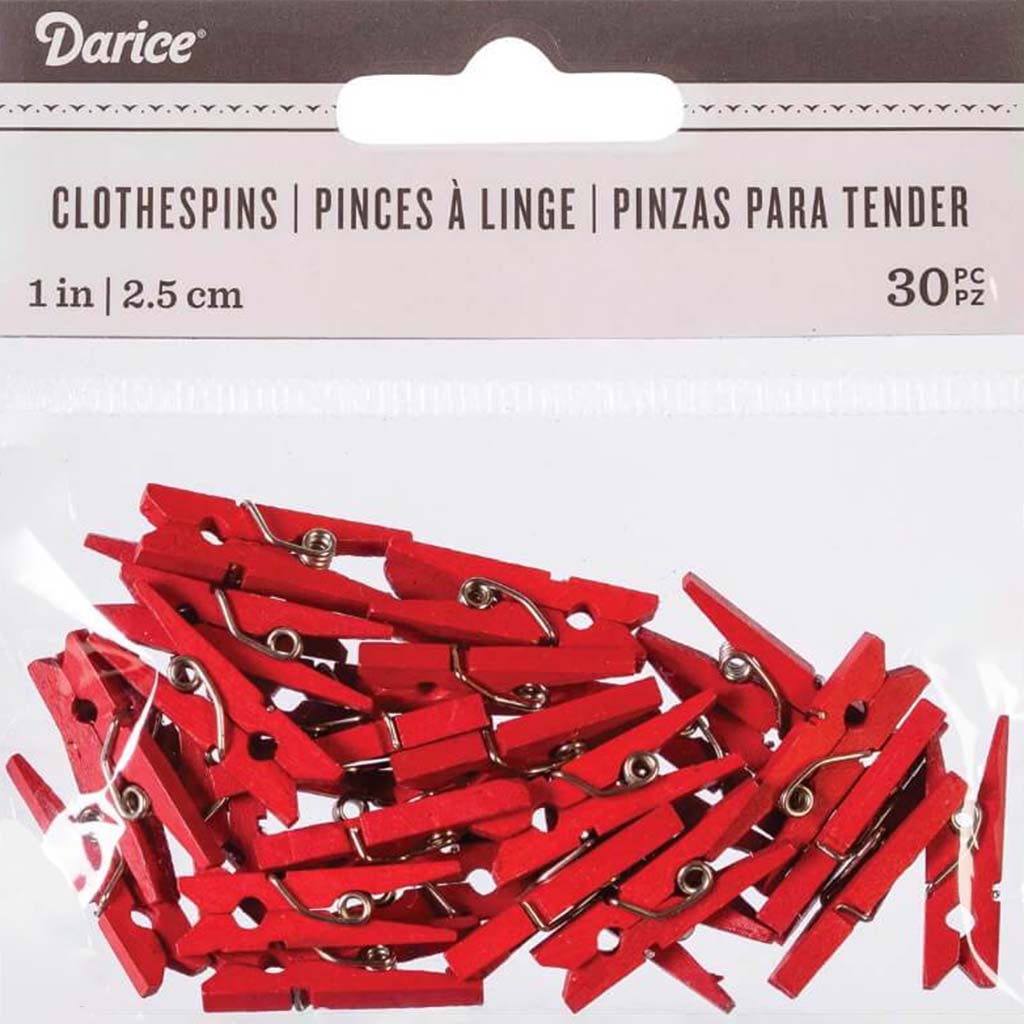 CLOTHESPINS RED SM SLD 30 PC 