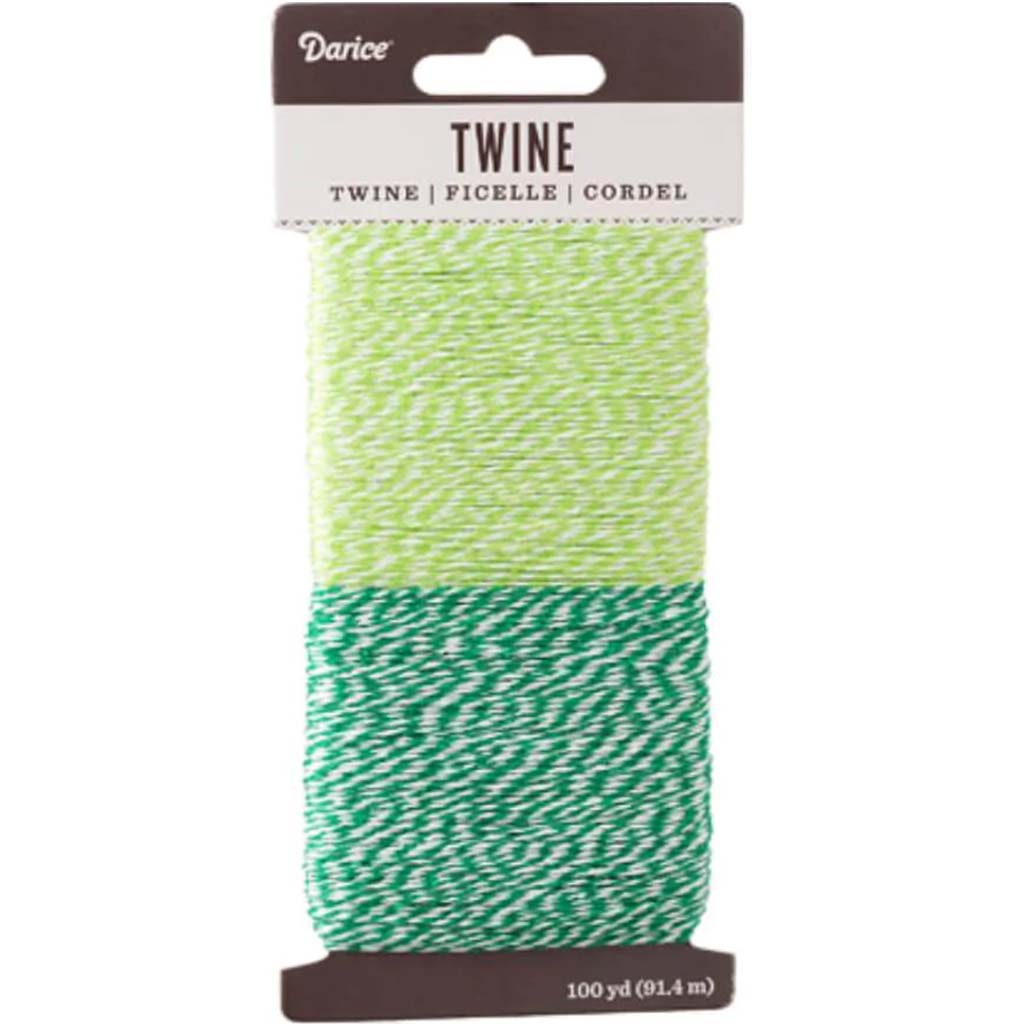 Two-Tone Baker's Twine Combo: Green &amp; Lime Green, 100 yards 