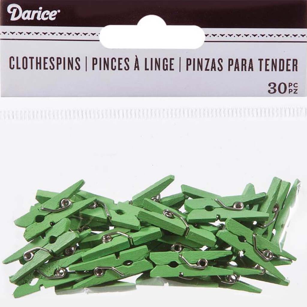 CLOTHESPINS SM 30 PC LT. GREEN 