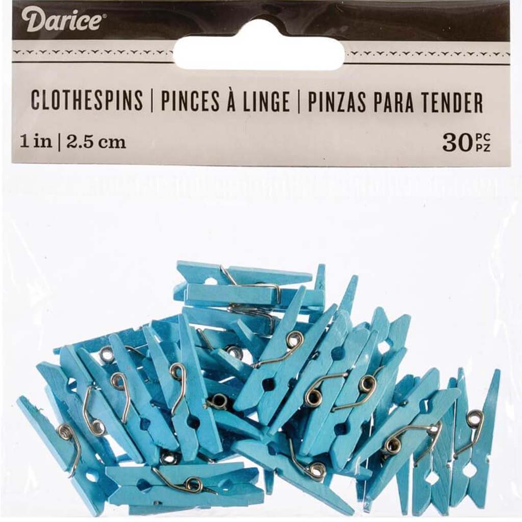 CLOTHESPINS SM 30 PC LT. BLUE 