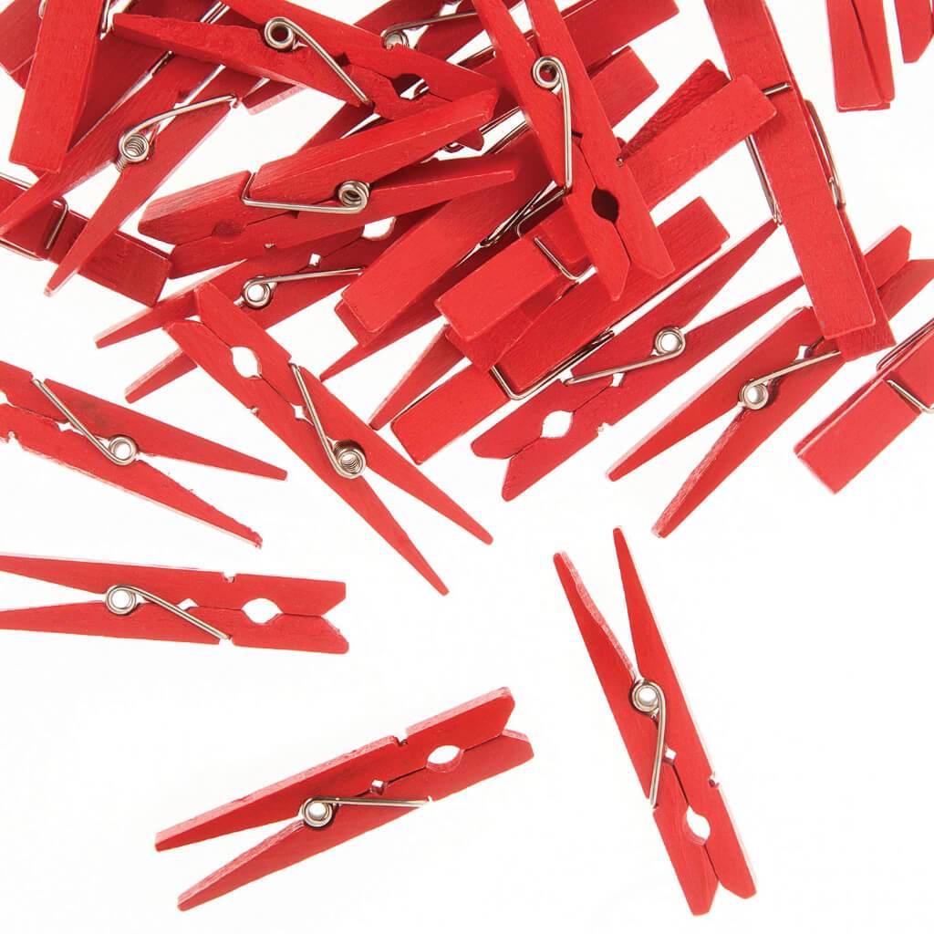 CLOTHESPINS RED MED 30 CT 