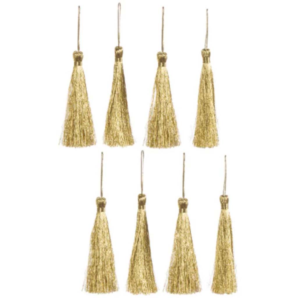 Metallic Gold Tassels 5 inches 8 pieces 