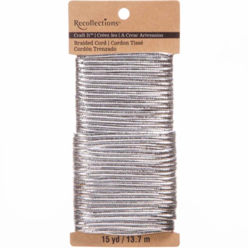 CORD BRAIDED SILVER 15YDS 3MM 