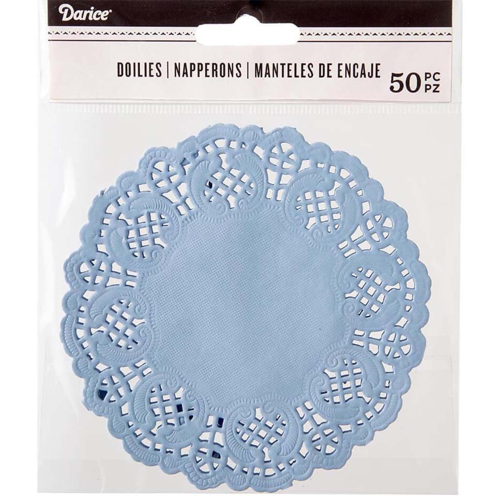 DOILIES 50CT LIGHT BLUE 