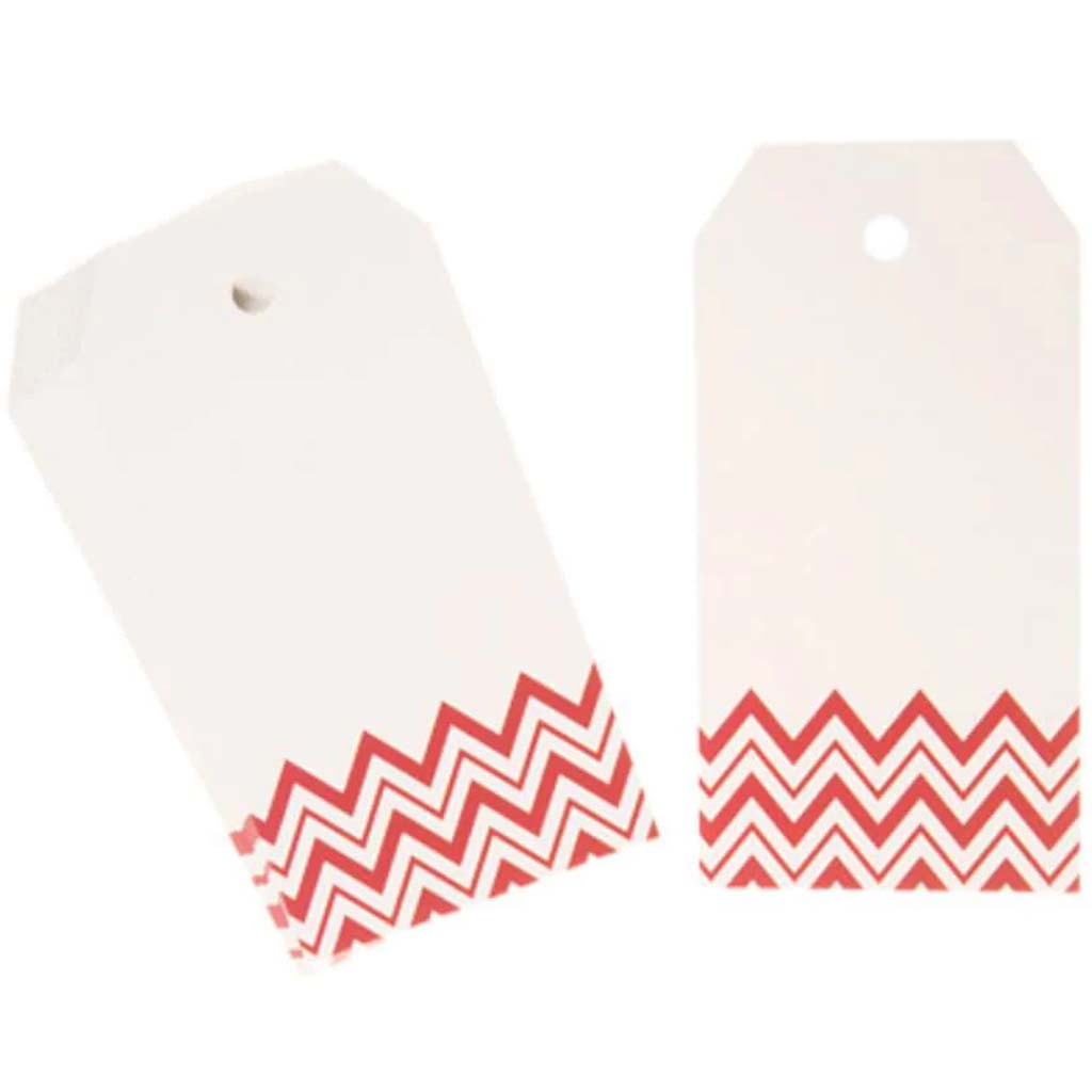 White with Red Polka Dots Rectangle Paper Tags: 2 x 3in, 20 pc 