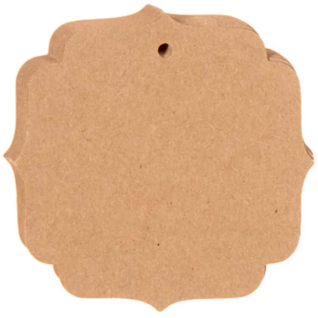 Kraft Bracket-Shaped Paper Tags: 3 x 3in, 20 pieces 