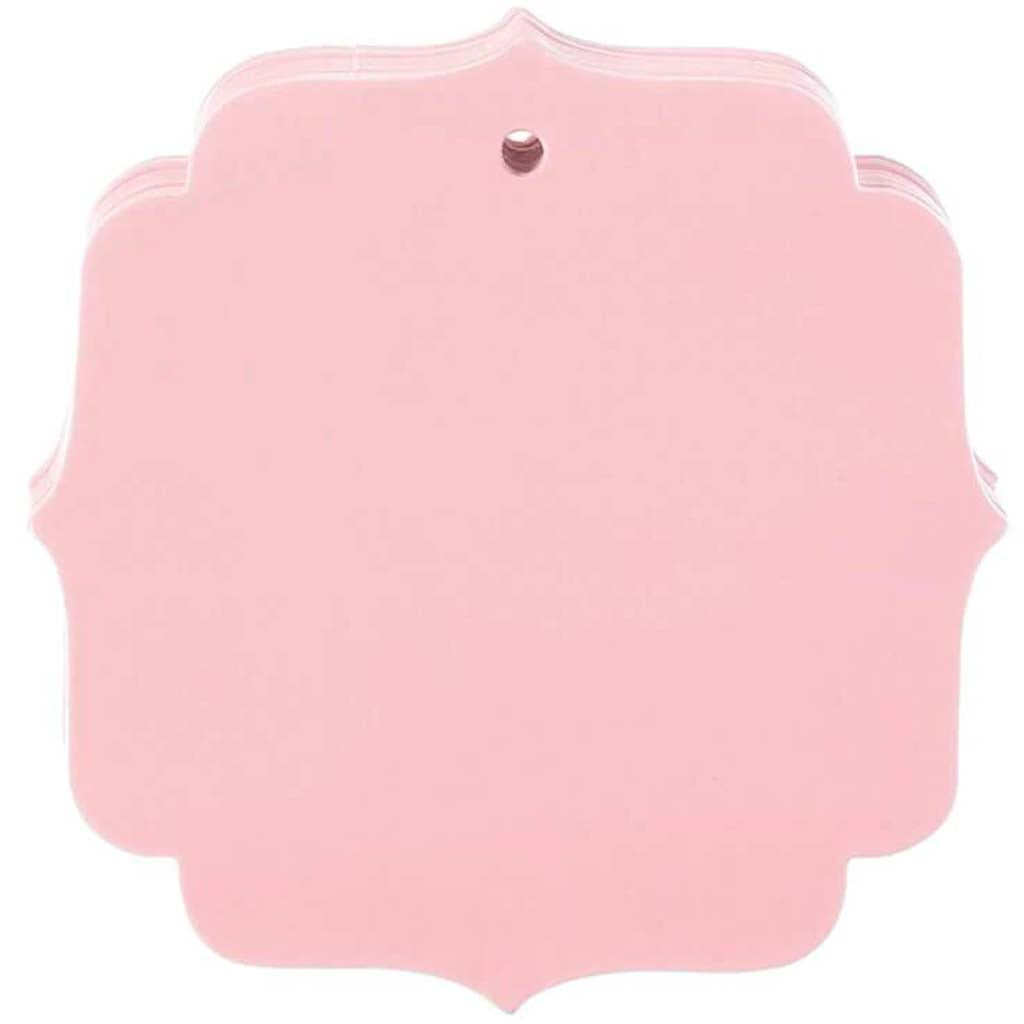 Paper Tags: Pink, Bracket-Shaped 3in x 3in 20pcs