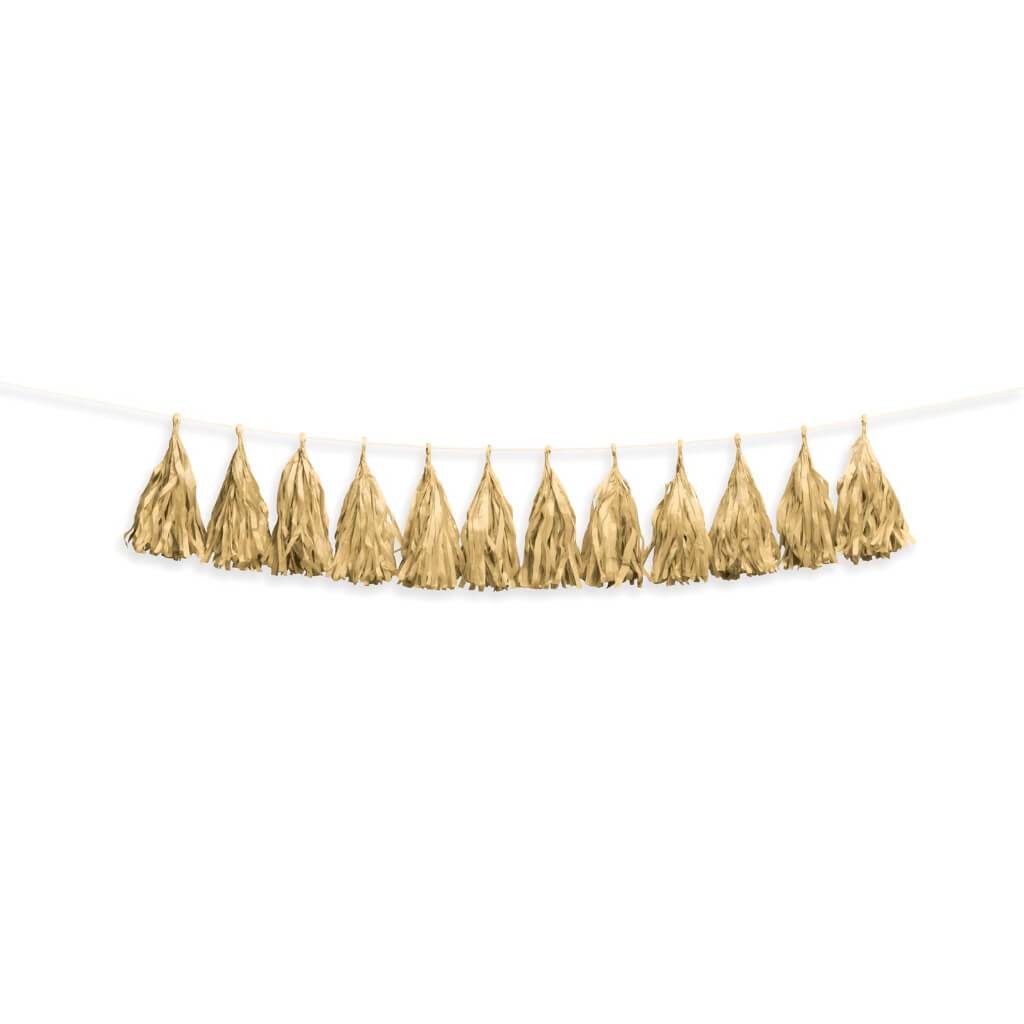 TISSUE TASSEL GARLAND GOLD 