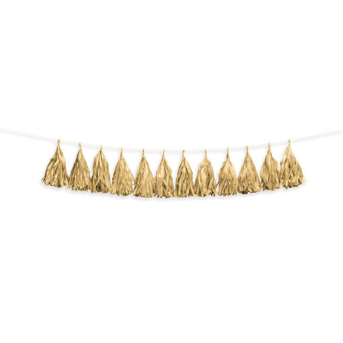 TISSUE TASSEL GARLAND GOLD 