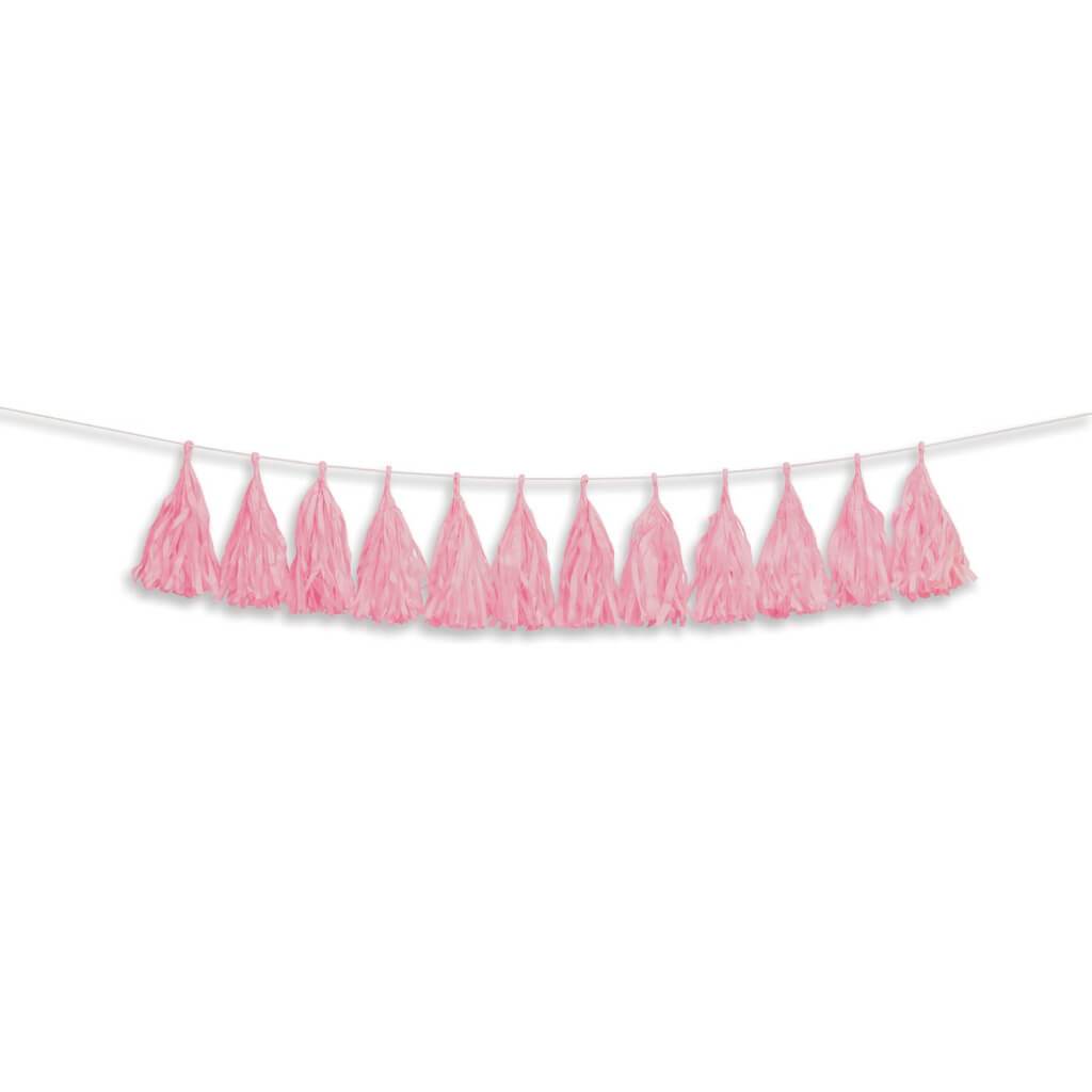 TISSUE TASSEL GARLAND PINK 