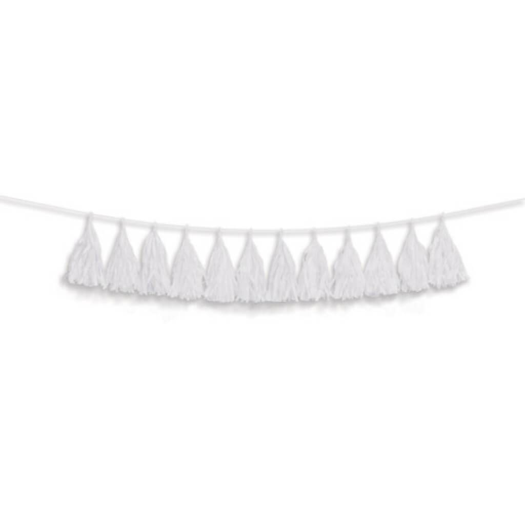 White Tissue Tassel Garland 