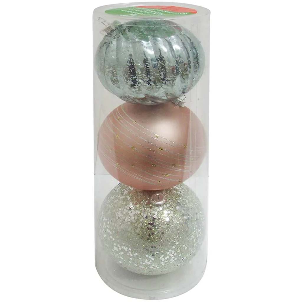 Ornament Pastel Ball Assorted, 3pc 