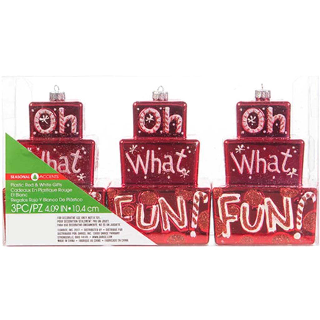 Red &amp; White Gift Ornaments 