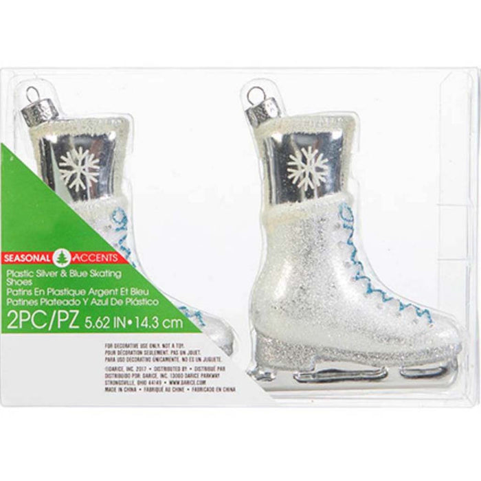 Silver & Blue Skate Shoes Ornaments 