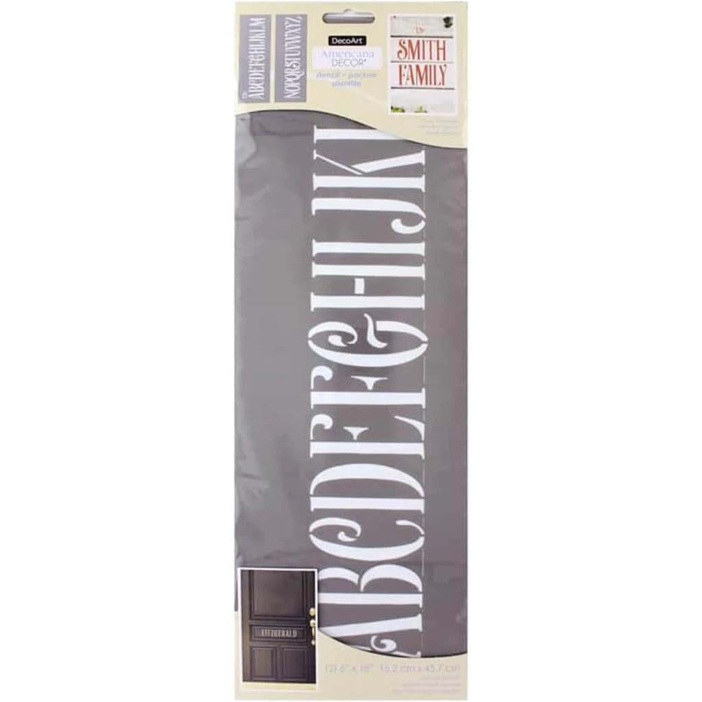 Americana Decor Stencil Curly Alphabet 6in x 18in