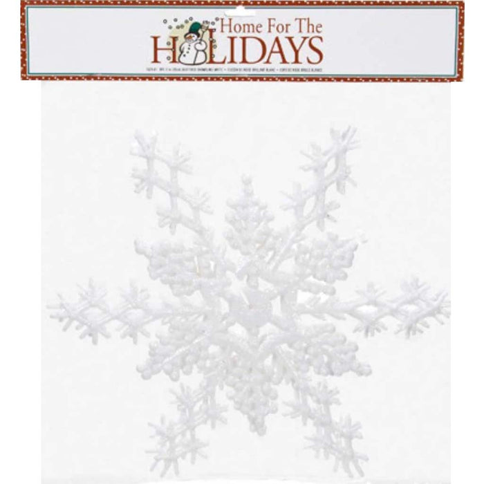 Snowflake Ornament Glittered White 11 inches 3 pieces 