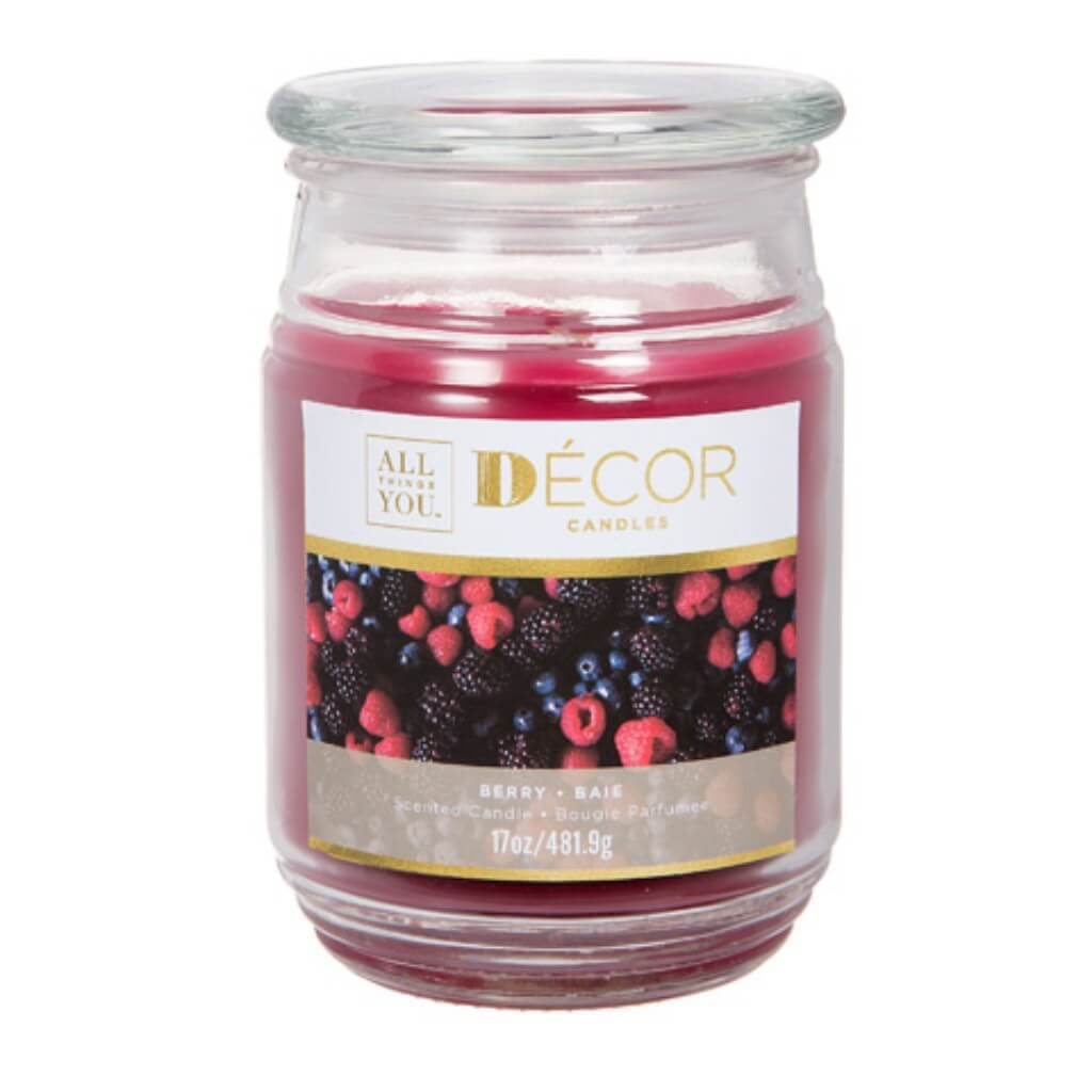 CNDL JAR 17OZ RD BERRY &amp; APPLE 