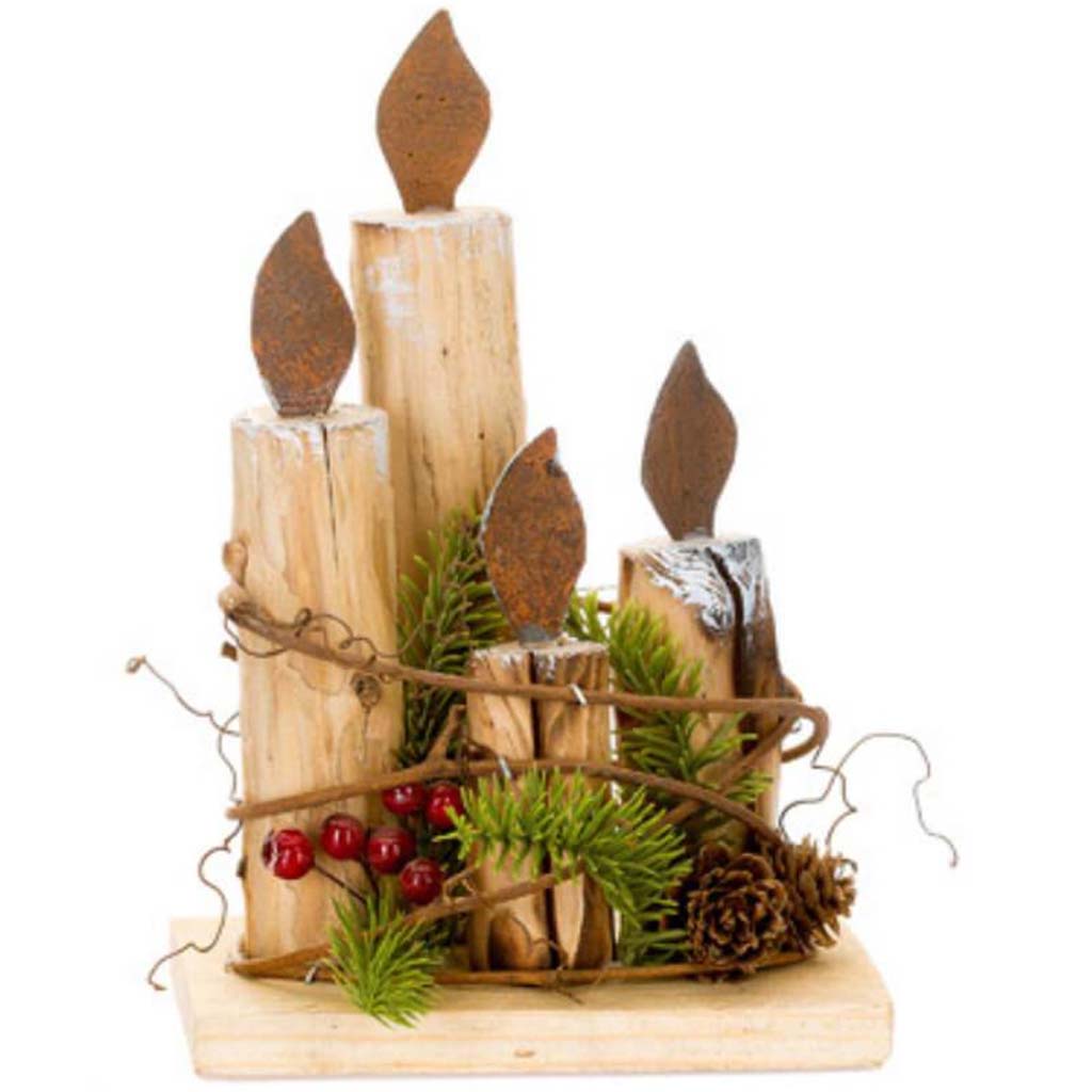 Wooden Candles Table DECORation 