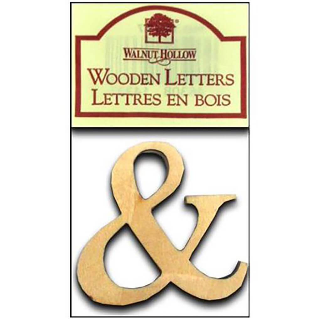 Wood Ampersand 1.5in 2pcs