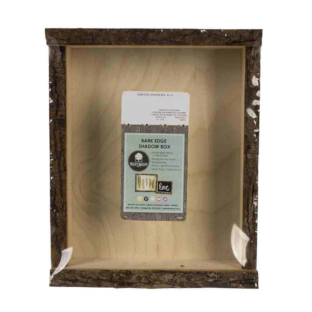 Basswood Bark Edge Shadow Box 9.38in x 11.38in 