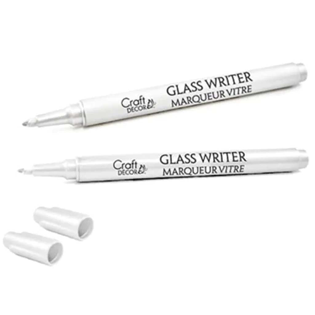 GLASS WRITERS X2 FINE POINT METALLIC WHITE/WHITE 1.2MM 