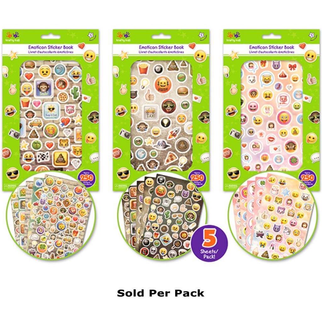 KRAFTY KIDS: EMOTICON STICKER FUN BOOK 5-SHT EMOTICON FUN 