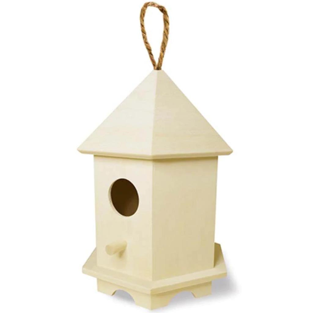 BIRDHOUSE W/JUTE HANGER GAZEBO 6"-6.5" 