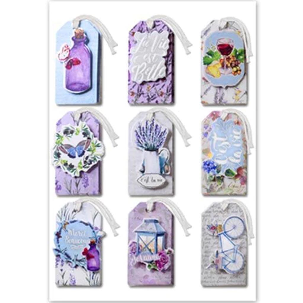 3D VINTAGE TAGS X9 C'EST LA VIE 4.37"X6.37" 