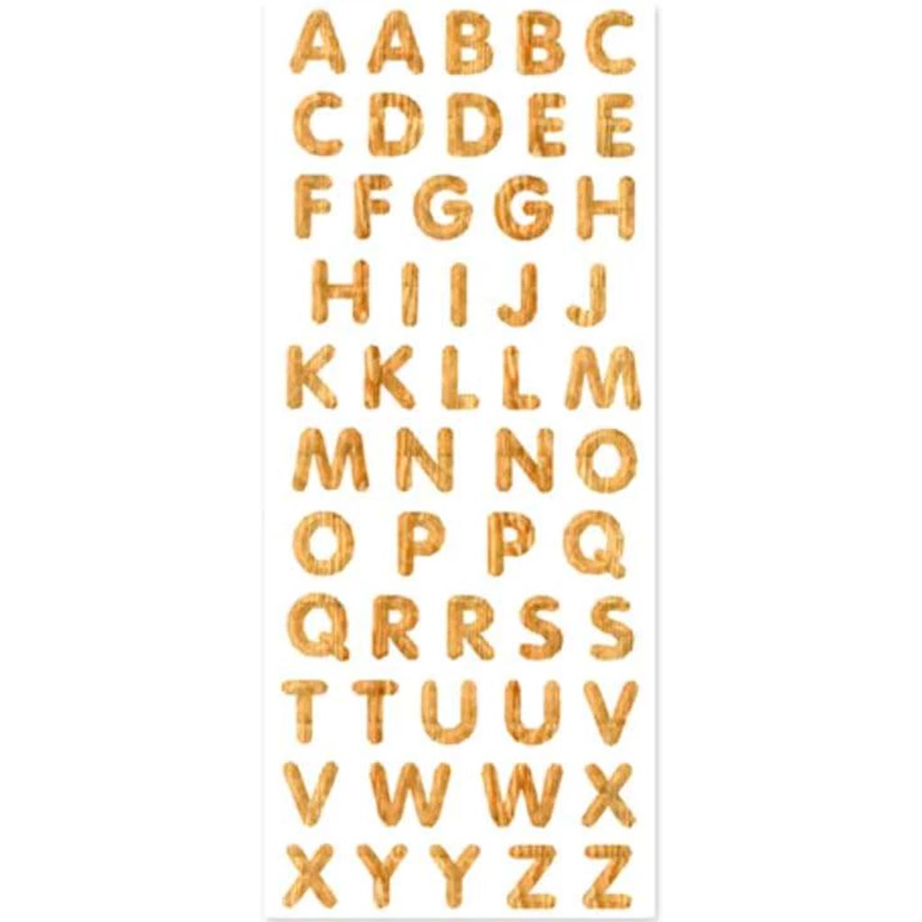 LETTERS &amp; NUMBERS MEDLEY CLEAR WOOD GRAIN BLOCK ALPHA 5"X12" 