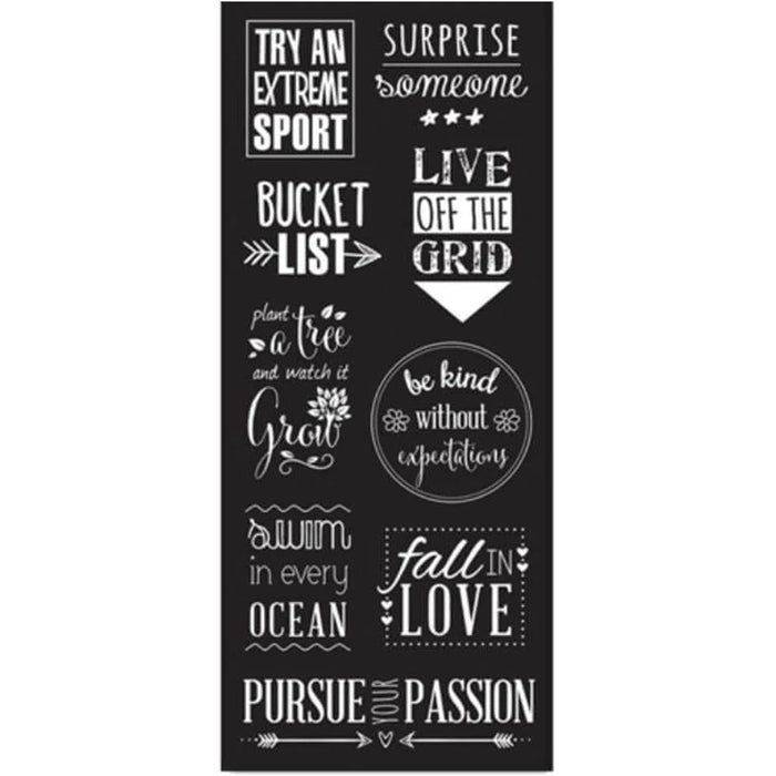 CLASSIC THEMES PHOTO SAFE BUCKET LIST 5"X12" 'CLEAR' 