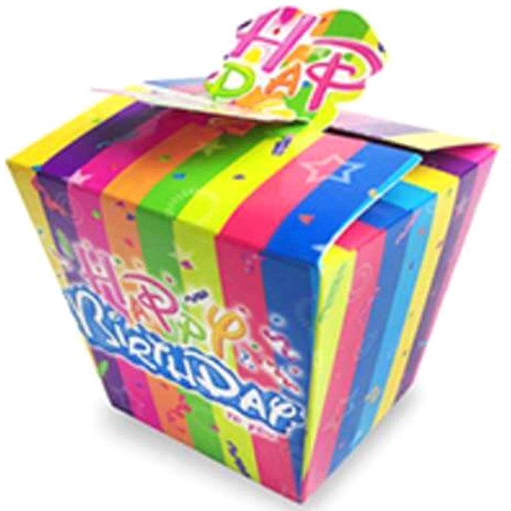 Party Craft: Treat Box 4pk Happy Birthday 250gsm Confetti 