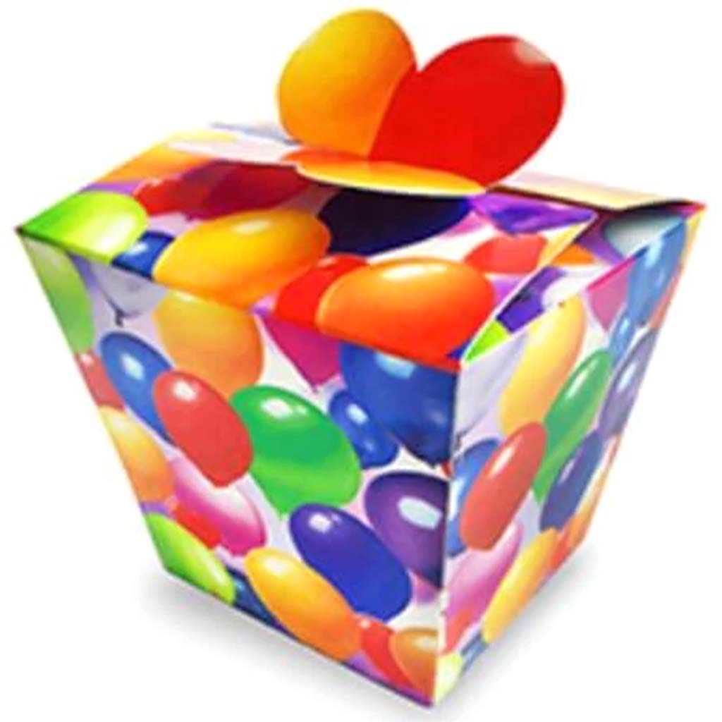 Party Craft: Treat Box 4pk Happy Birthday 250gsm Balloons 
