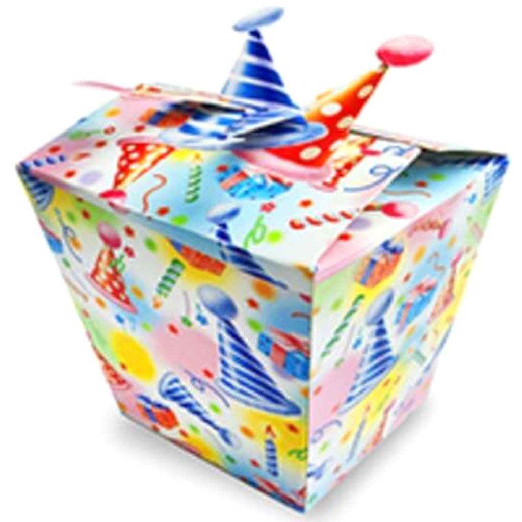 Party Craft: Treat Box 4pk Happy Birthday 250gsm Hat 