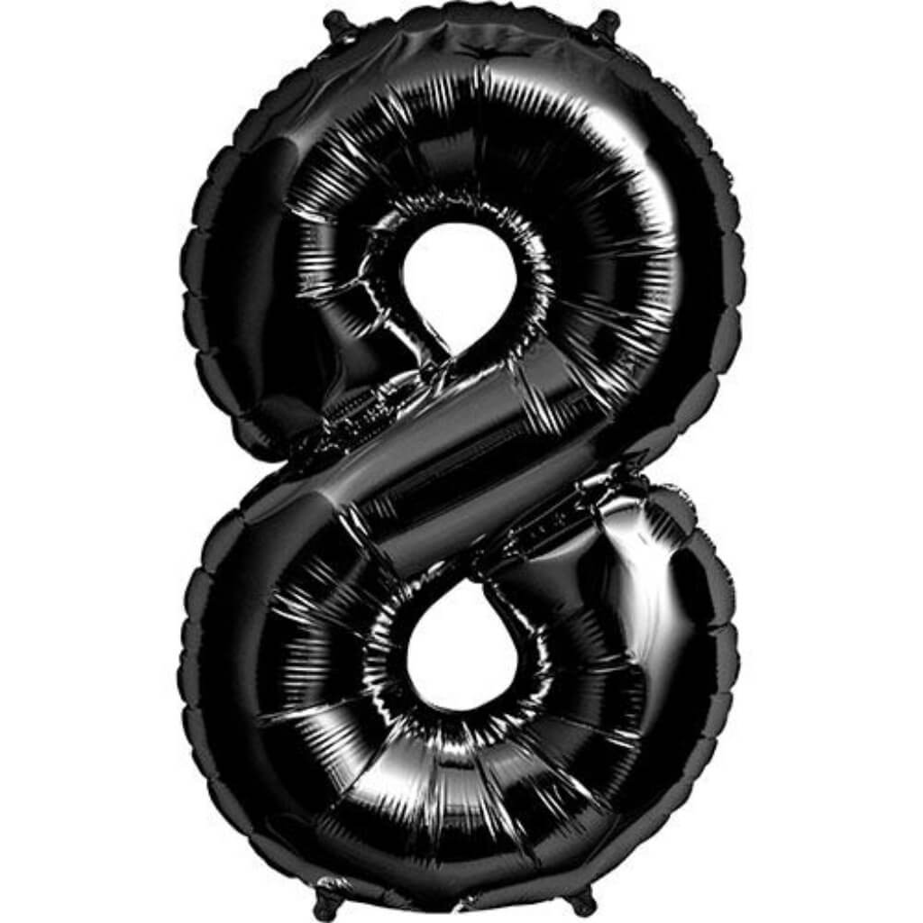 Foil Balloon Number 8  34in Black