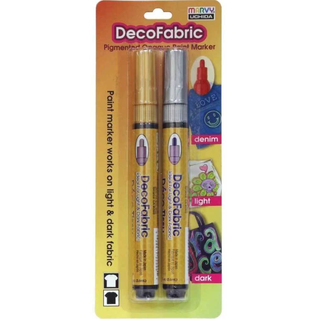 DecoFabric Markers 2pc Gold/Silver