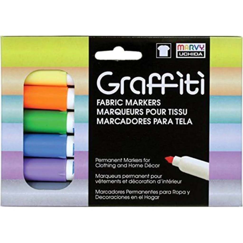 GRAFFITI FABRIC MARKER PASTEL SET 