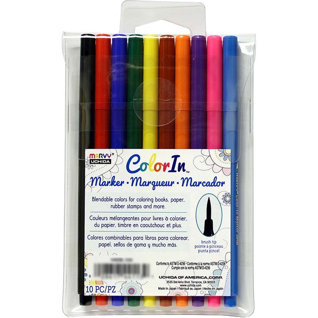 COLORIN MARKER BRUSH TIP PRIMARY SET 
