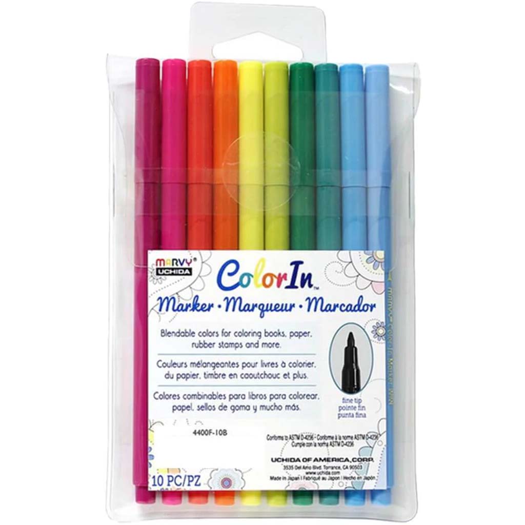COLORIN MARKER FINE TIP BRIGHT SET 