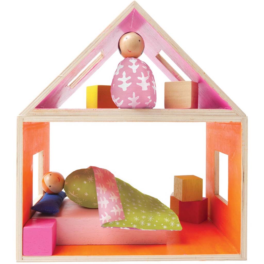 Manhattan Toy MiO Sleeping + 2 People Wooden Building Set