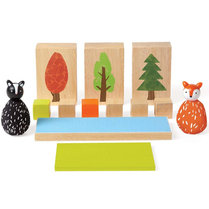Manhattan Toy Mio Woodland, Fox & Skunk Building Block Set