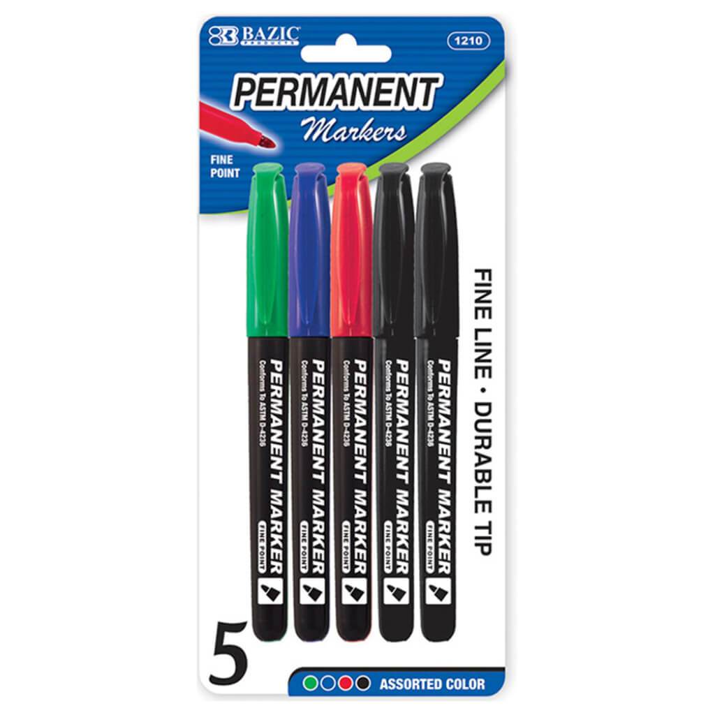 Permanent Fine Line Marker Assorted Colors 