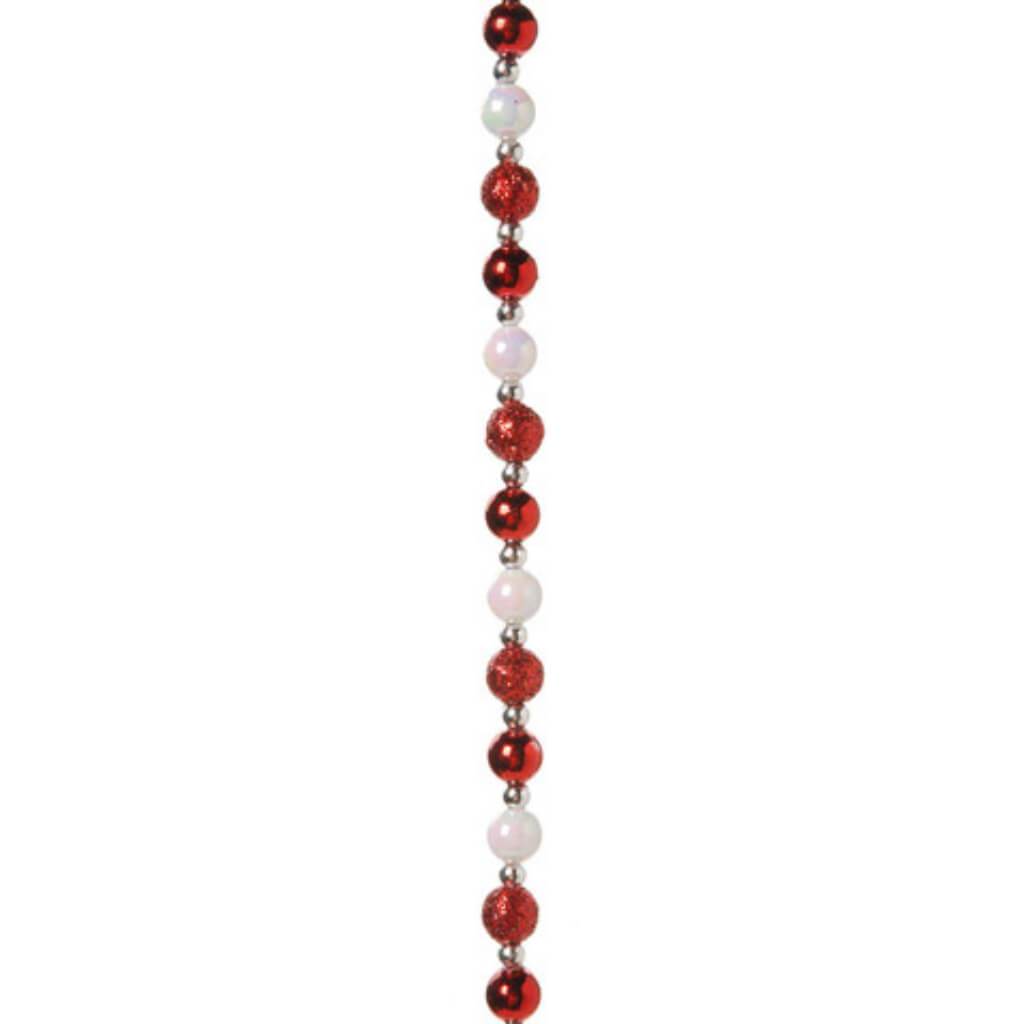 Red &amp; White Garland 8mm x 3ft 