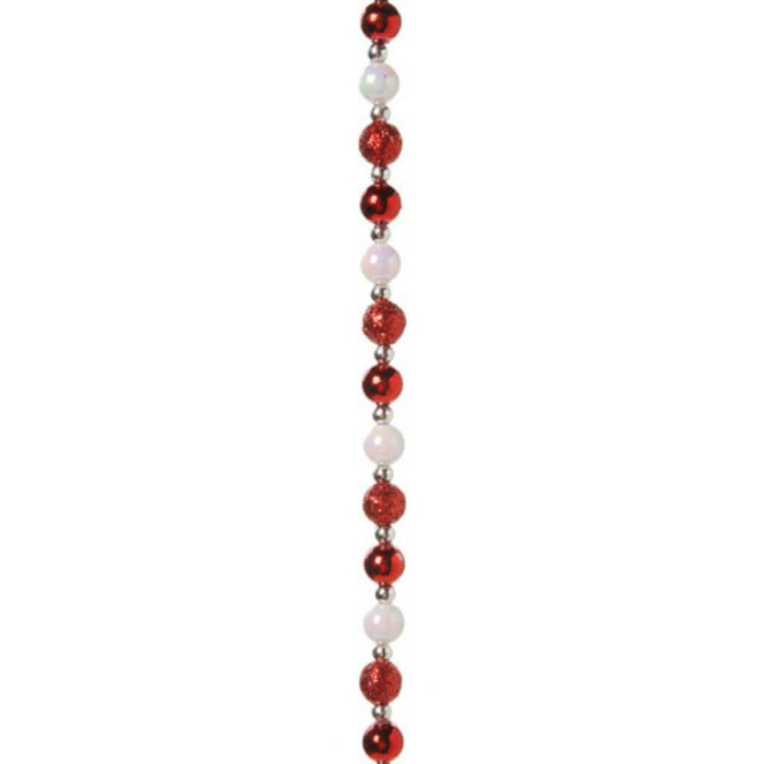 Red & White Garland 8mm x 3ft 