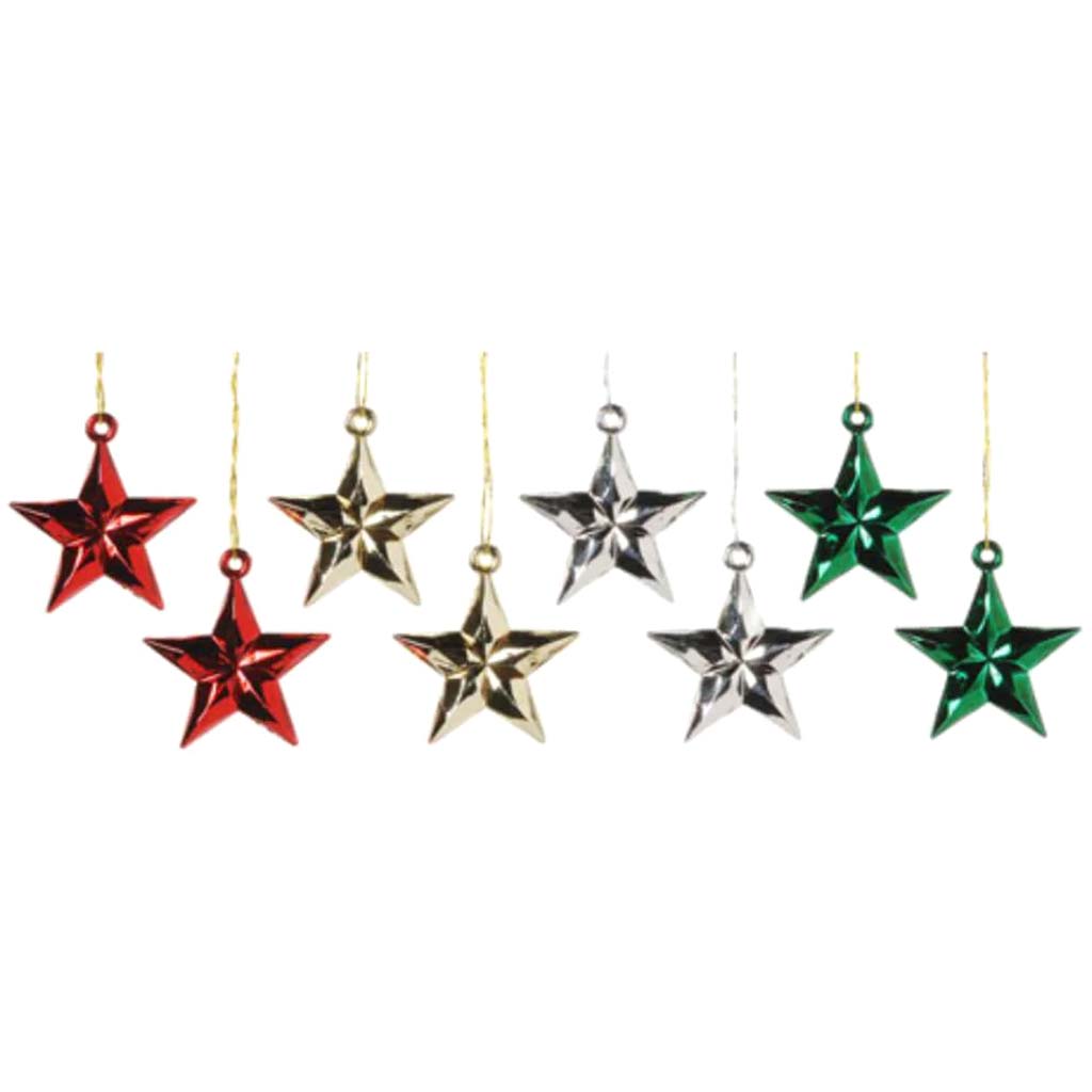 Star Metallic Ornaments 8pcs 