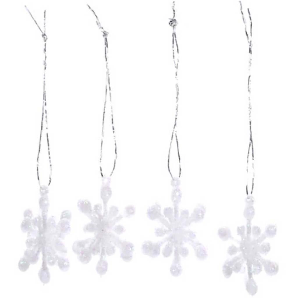 3D Dot Snowflake Ornaments 12pcs 